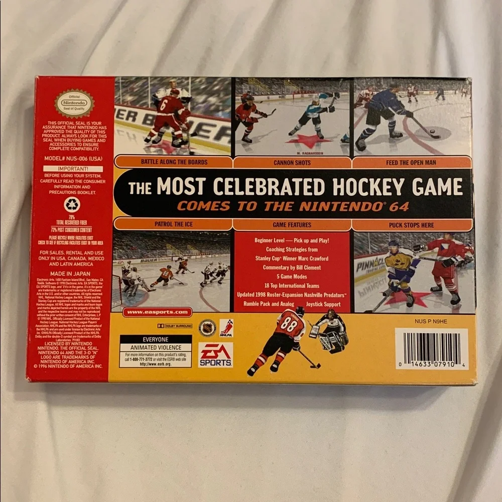 Nintendo 64 Vintage NHL 99 EA Hockey Sports N64 Video Game
